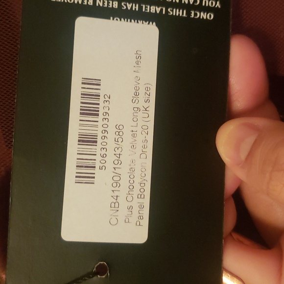 NWT Pretty Little thing Chocolate Velvet Long Sleeve mini dress plus size - Picture 8 of 11